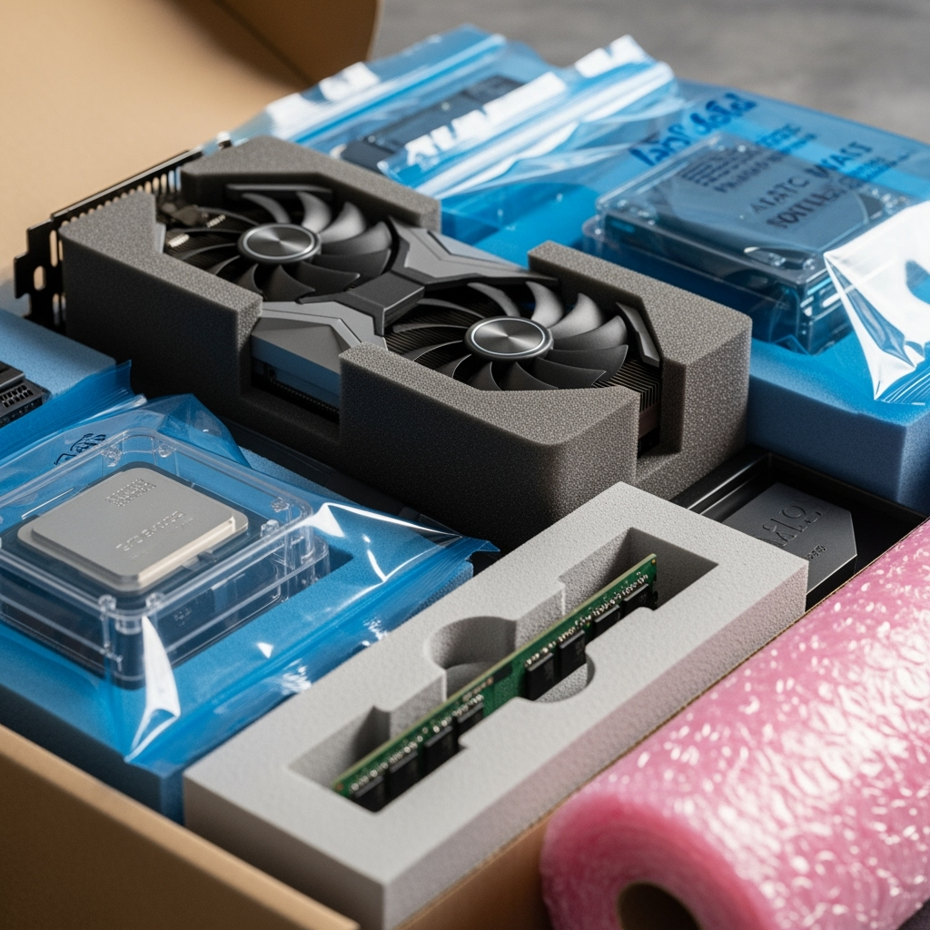 Gaming equipment being packed with protective materials