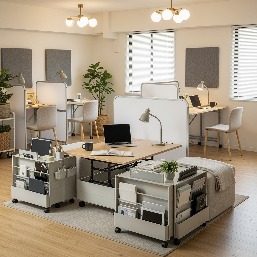 Creative storage solutions for remote work in shared spaces