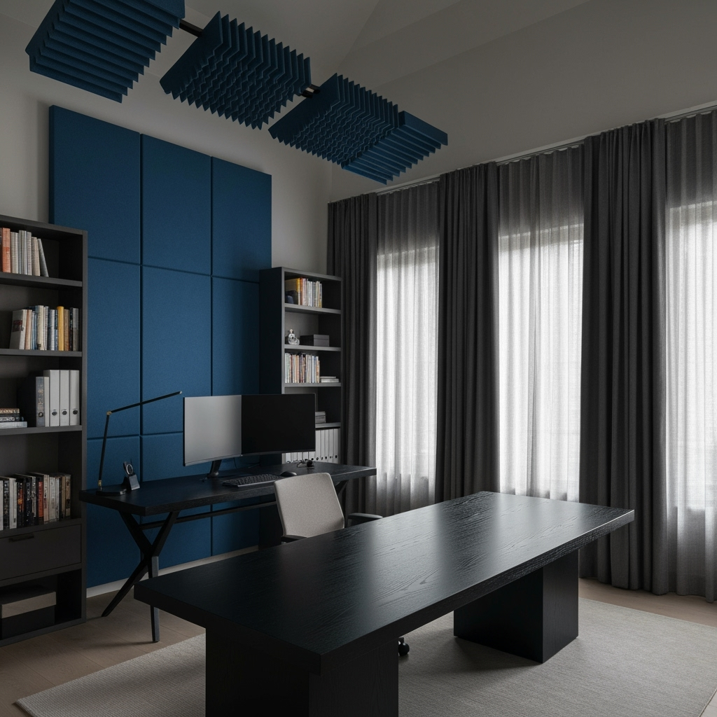 Professional home office with soundproofing solutions