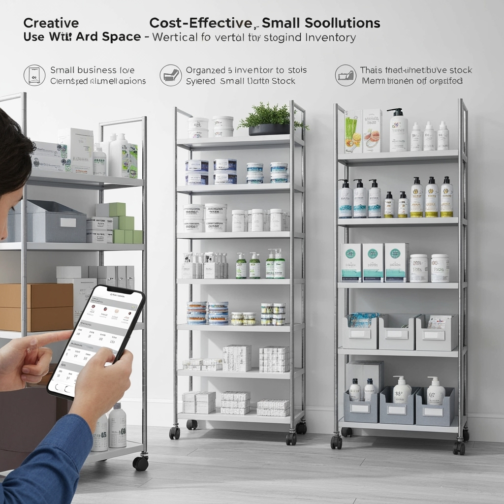 Cost-effective storage solutions with vertical space utilization and organized inventory systems