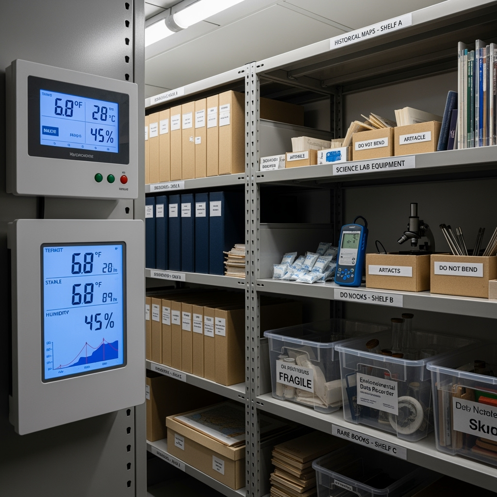 Climate control settings and organization system for educational materials