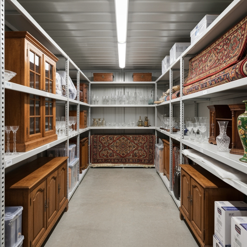Properly stored valuable items in a climate-controlled storage unit