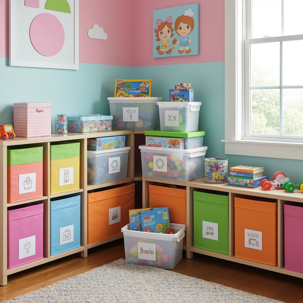 Organized packing of children's bedroom items