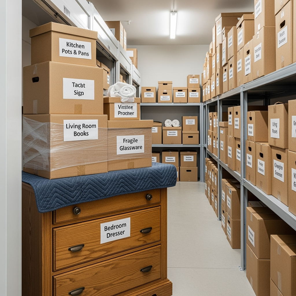 Proper furniture stacking and organization in storage