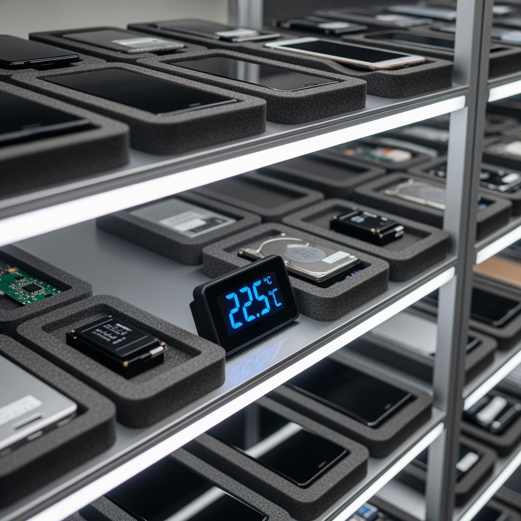 Temperature controlled shelving for electronic equipment storage