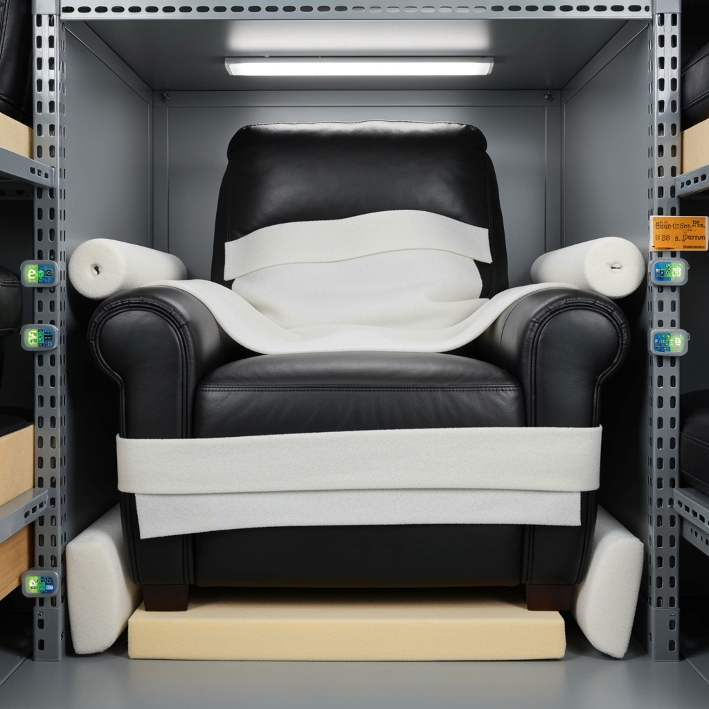 Detailed view of leather furniture protection techniques