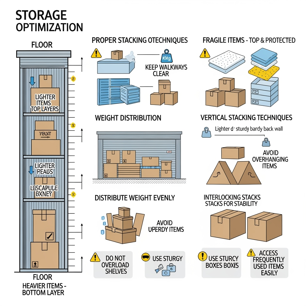 Diagram showing proper vertical stacking techniques