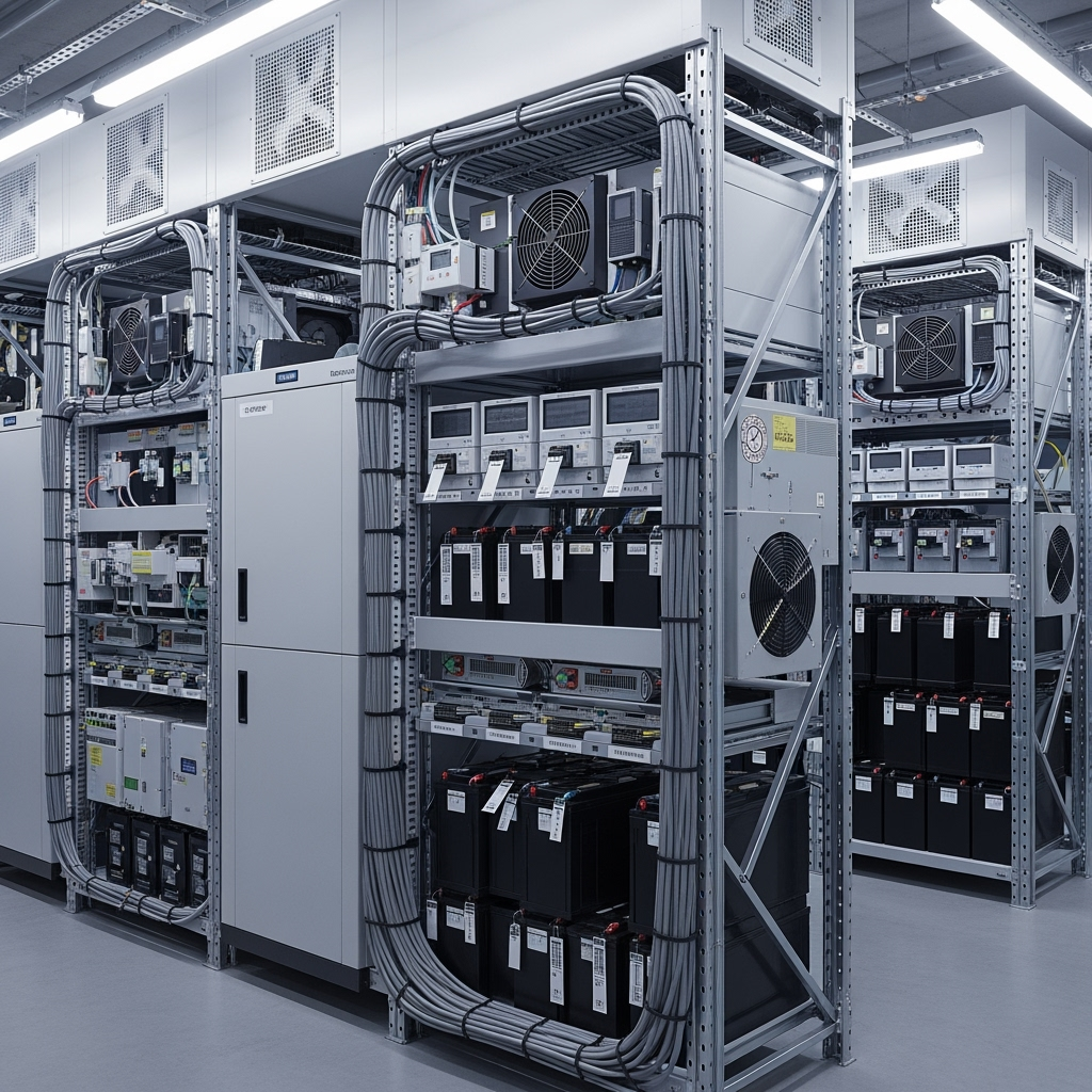 Proper cable management and ventilation for power backup equipment