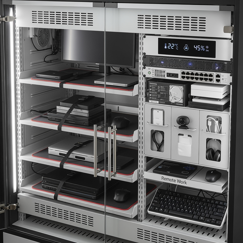 Climate-controlled storage system for electronic equipment