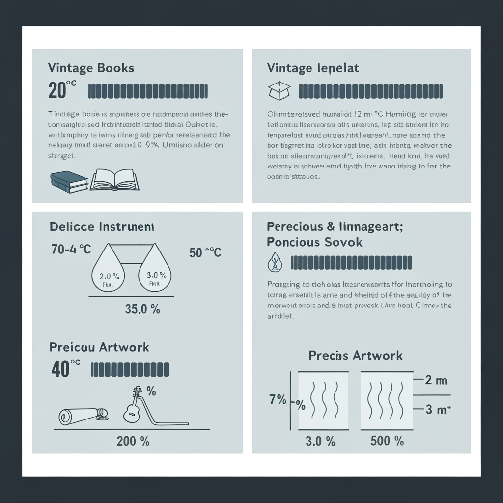 Temperature and humidity guidelines for different items