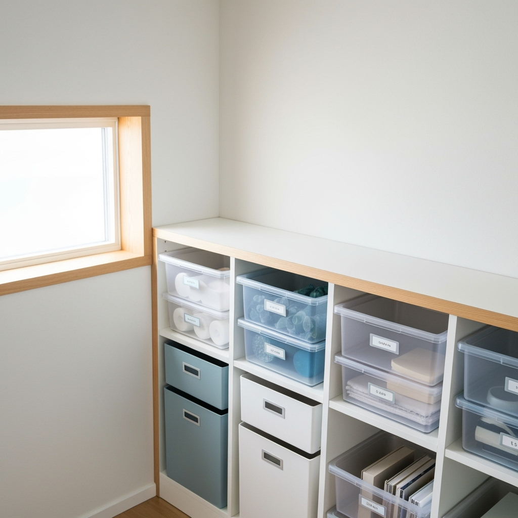 Organized storage system with calming elements