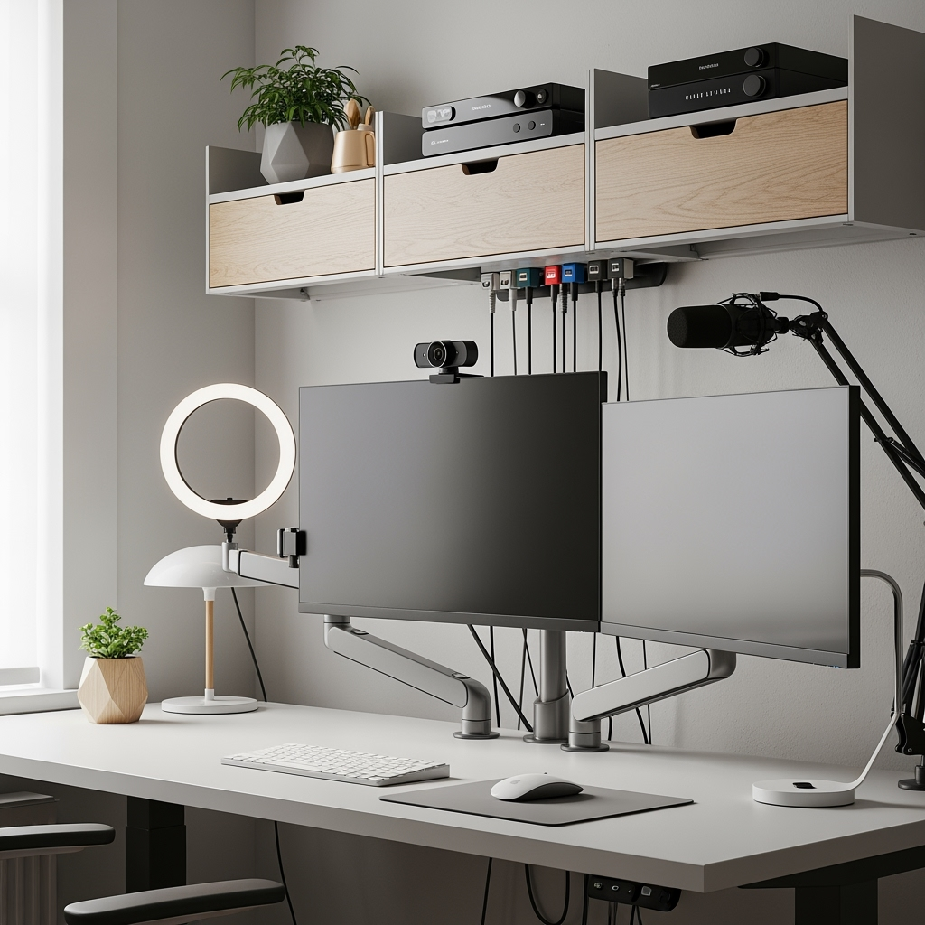 Hybrid Meeting Setup Storage: Organizing Your Professional Video Conference Space Between Home and Office