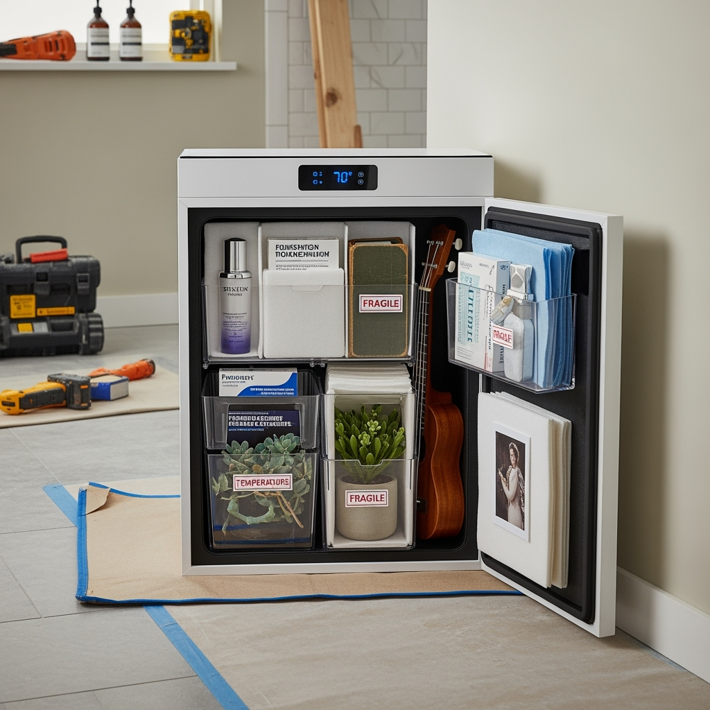 Climate-controlled storage solutions for bathroom essentials