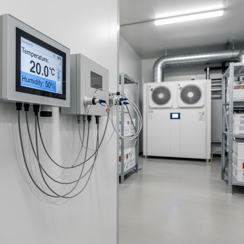 Temperature monitoring equipment in storage unit