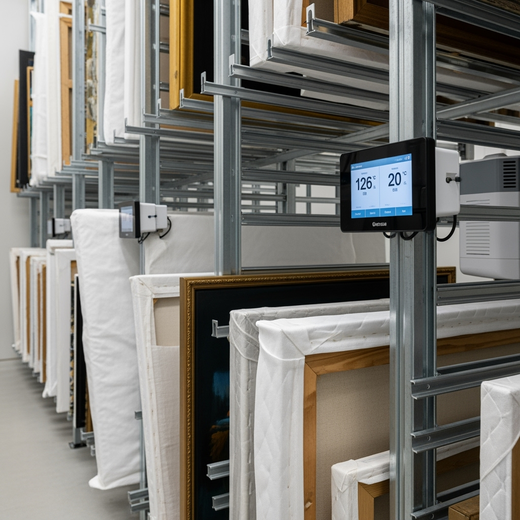 Professional art storage solutions and climate monitoring equipment