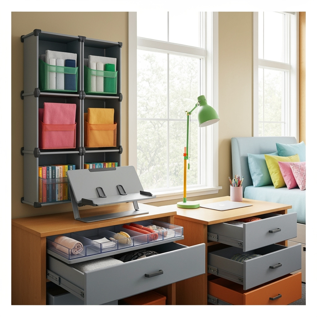 Innovative dorm room storage concepts and organization systems