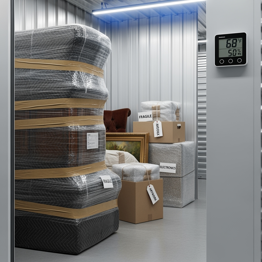Protected furniture and valuables in climate-controlled storage