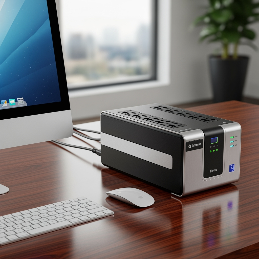 Modern surge protector and UPS system setup