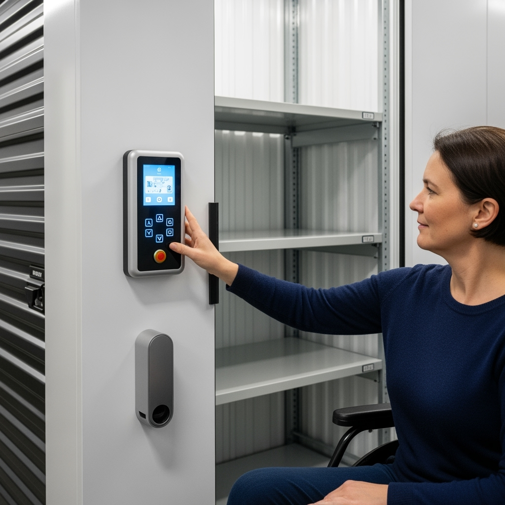 Accessible storage unit interior with adaptive features