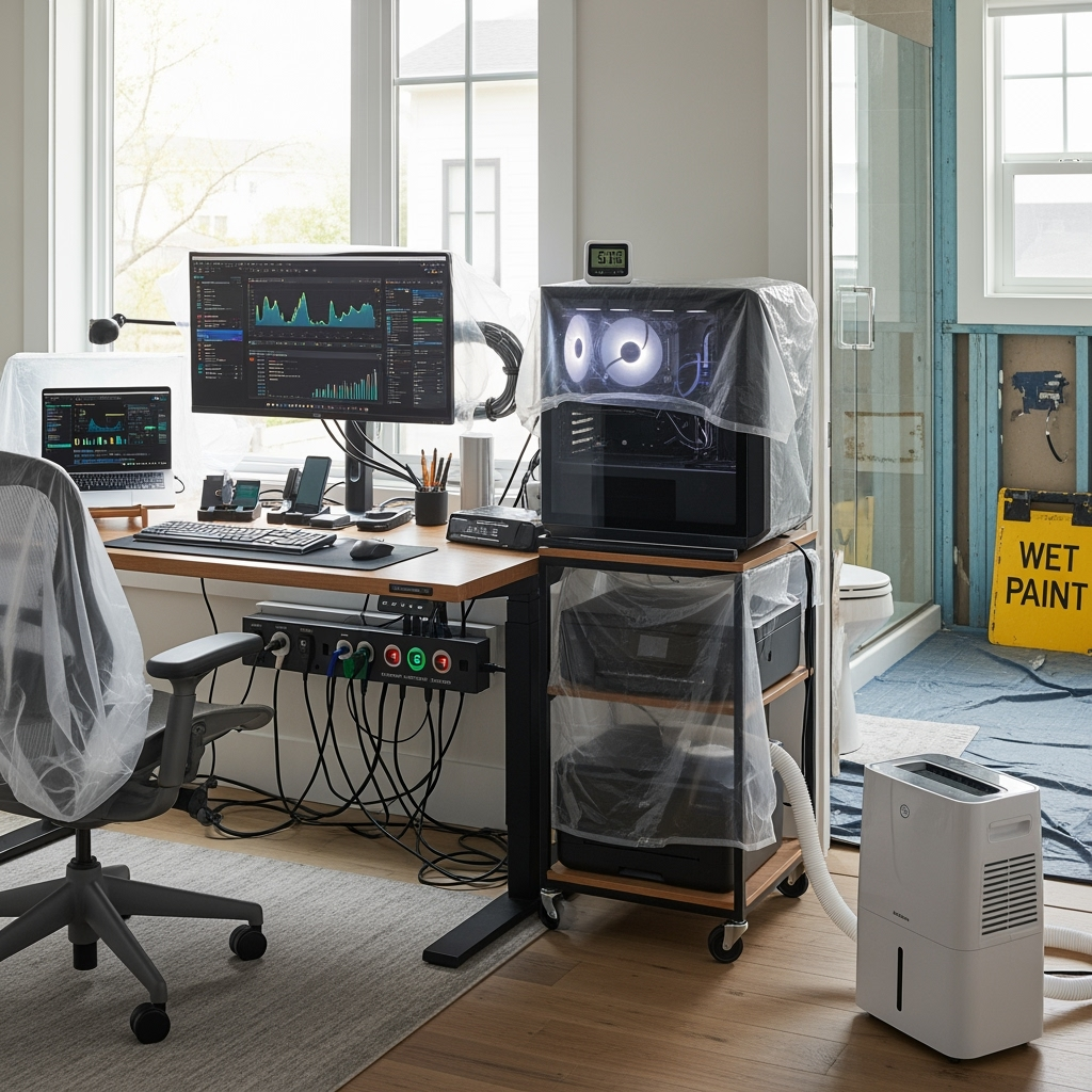 Dual Protection Guide: Power Safety and Humidity Control for Remote Work Equipment During Bathroom Renovation