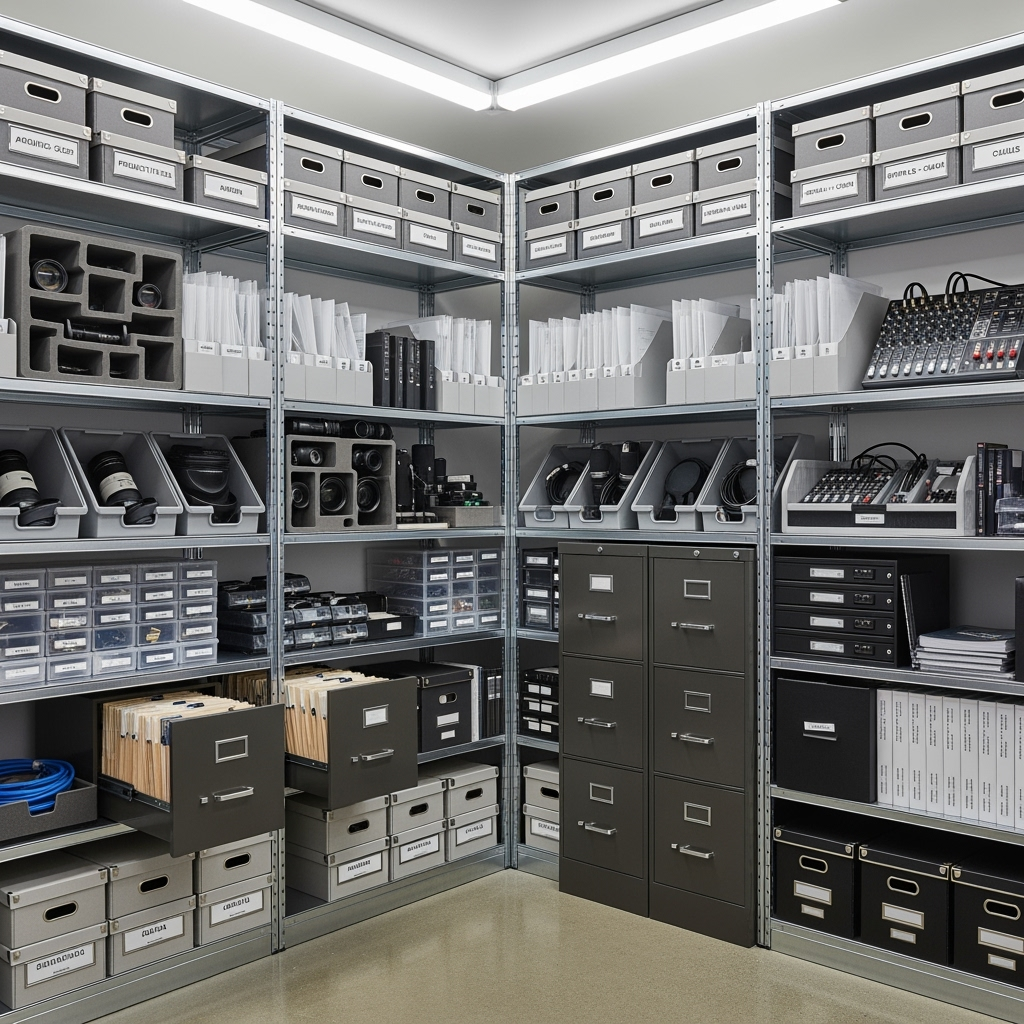 Organized storage solutions for professional remote office setup