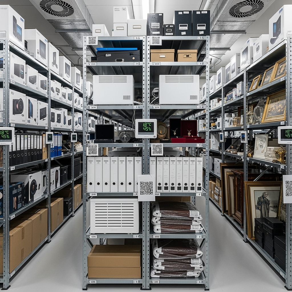 Organized storage area with protected valuable items