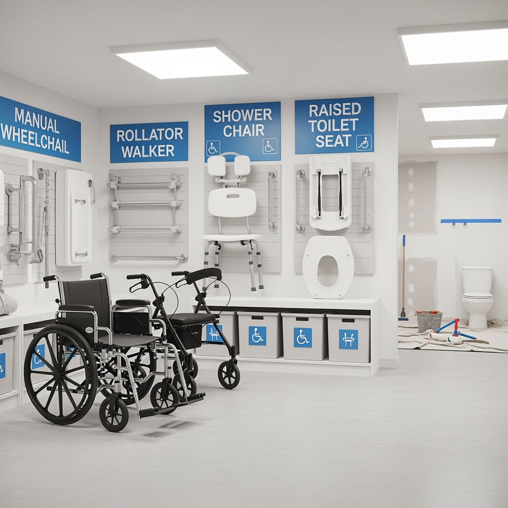 Accessible storage unit layout for medical equipment