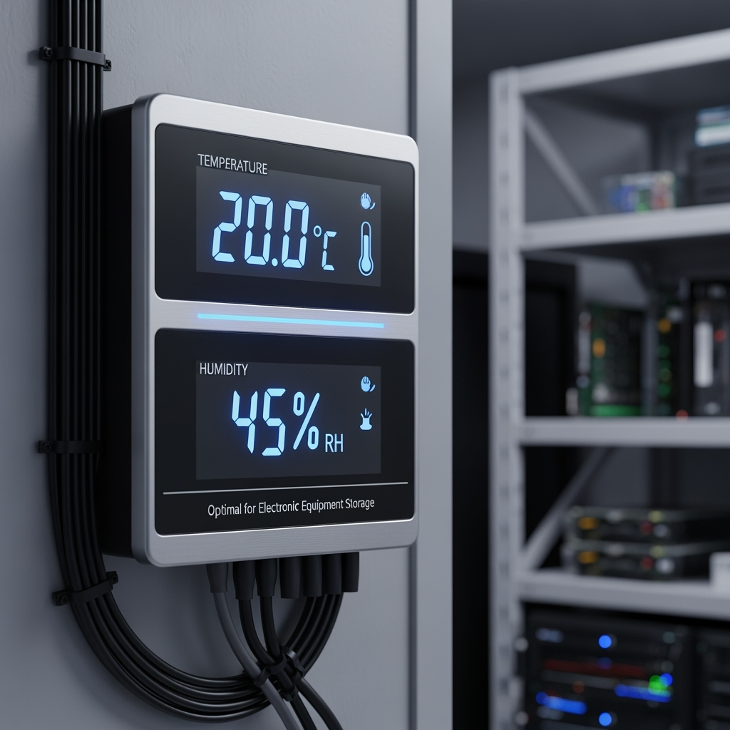 Temperature and humidity monitoring system in storage unit