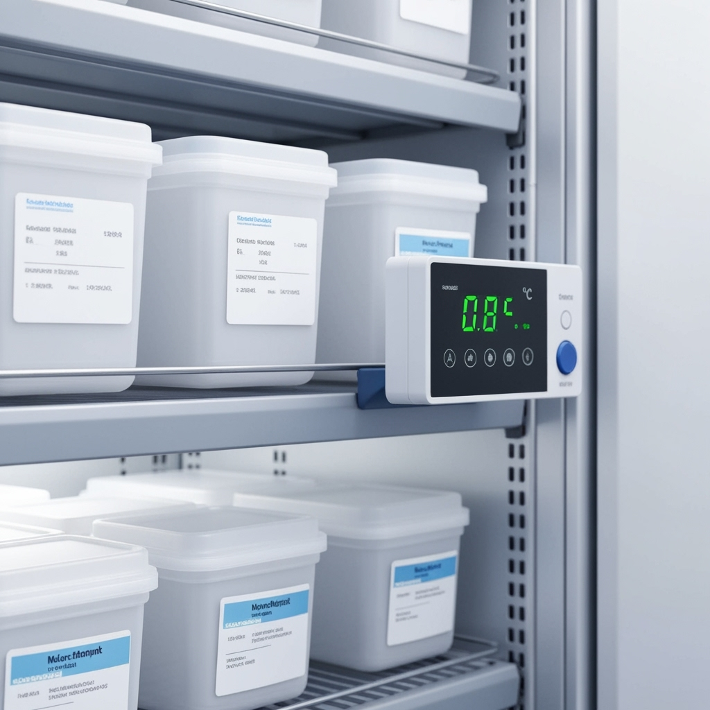 Organized medical sample storage system with clear labeling