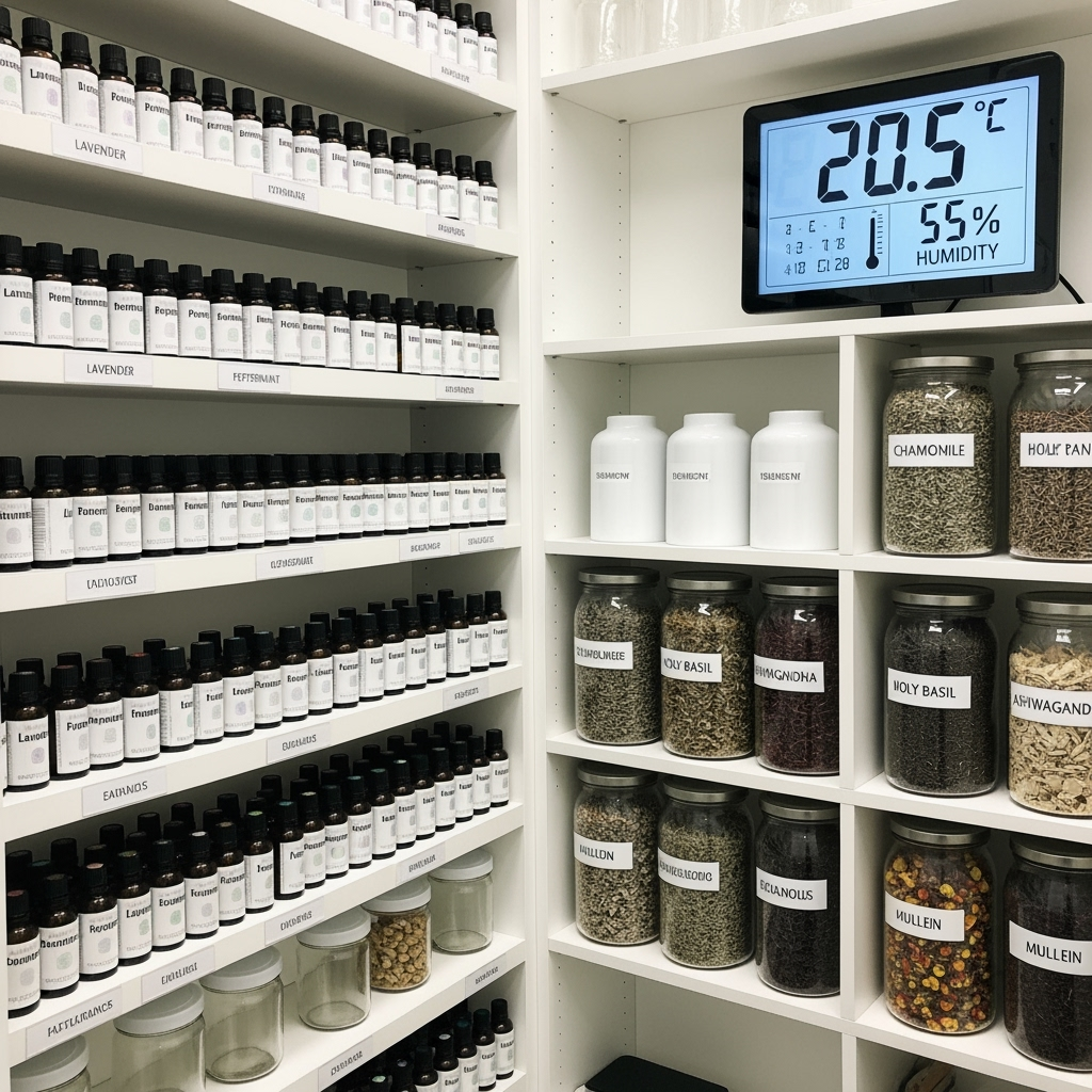 Organized wellness supplies in climate-controlled storage
