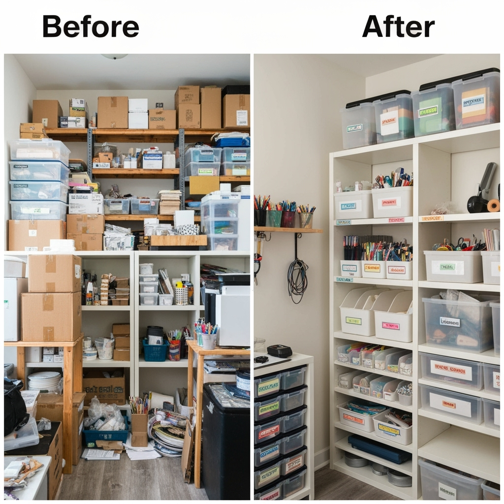 Before and after of organized business storage transformation
