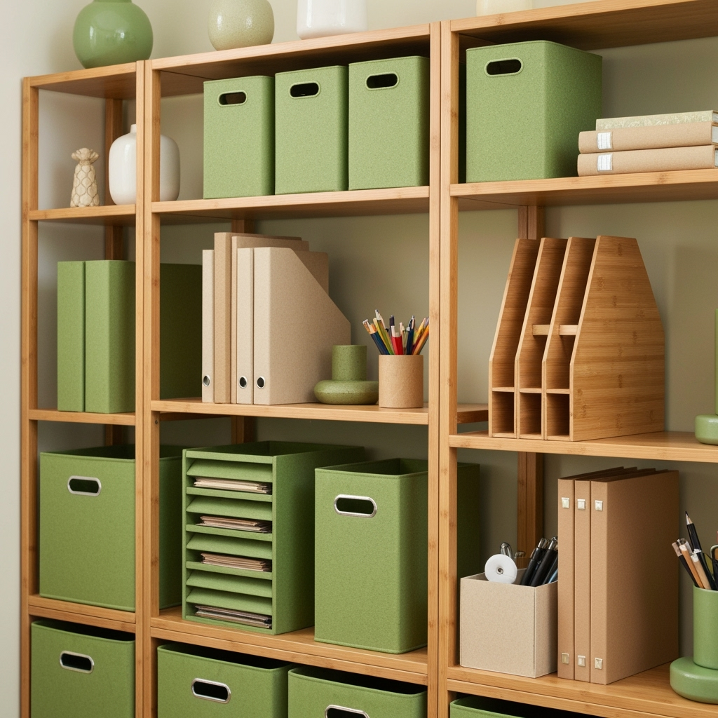 Eco-friendly storage solutions for home office