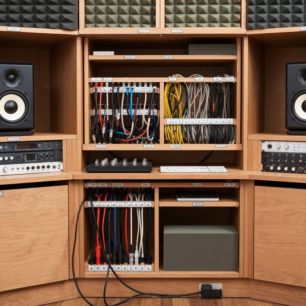 Organized storage solutions for sound equipment and cables