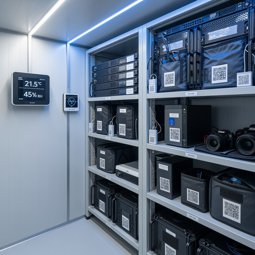 Temperature and humidity monitoring for digital storage