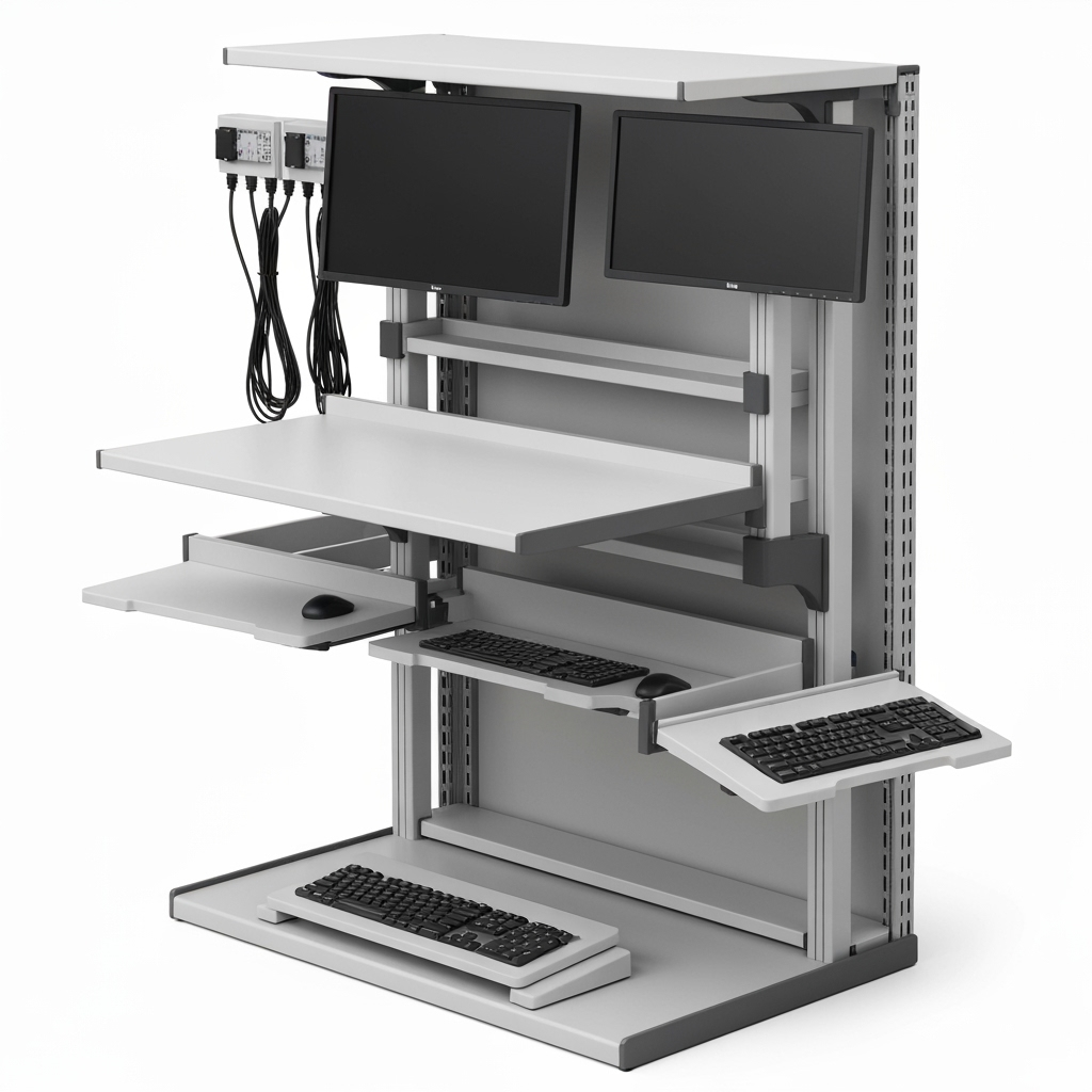 Organized storage solutions for ergonomic equipment