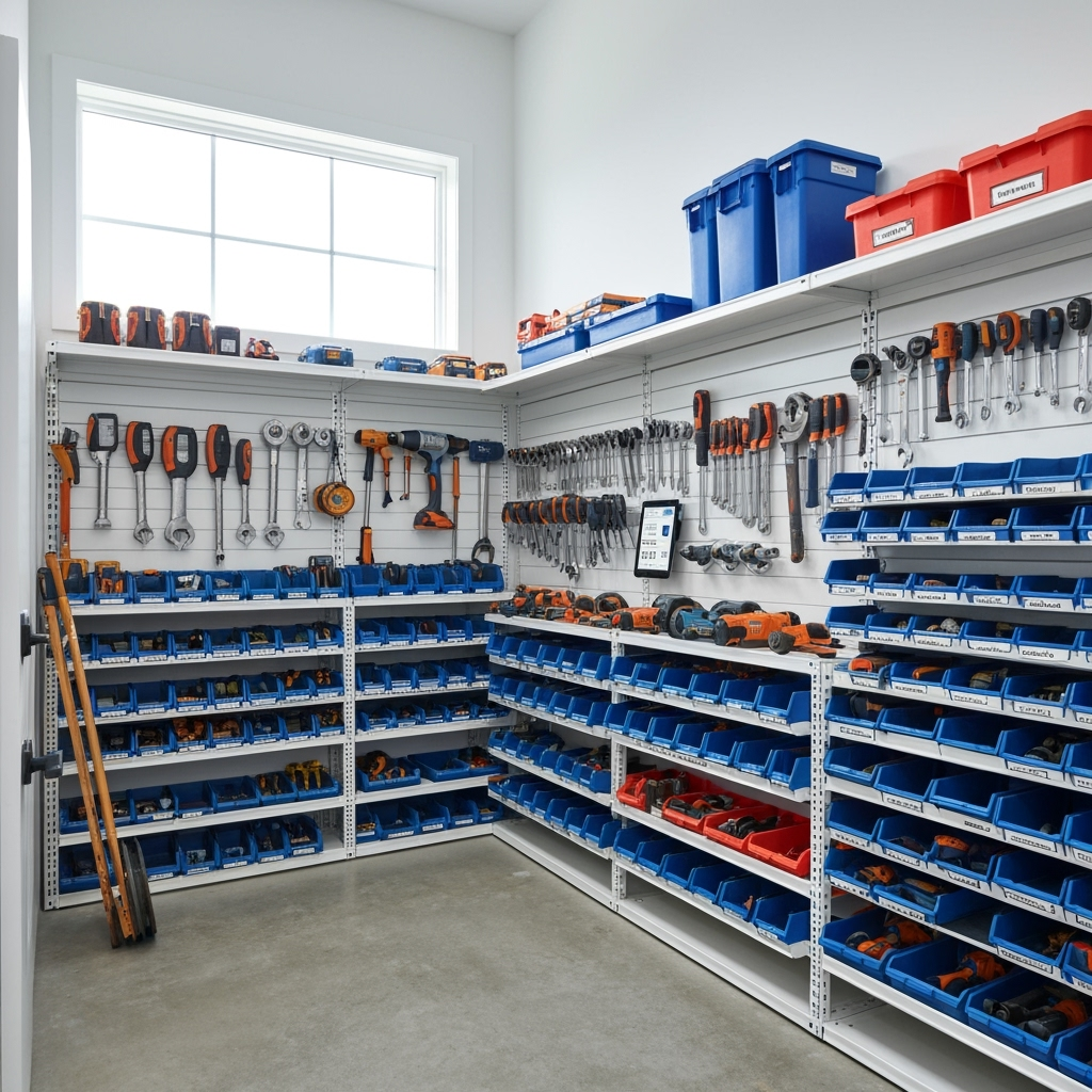 Detailed organization system for contractor tools and equipment