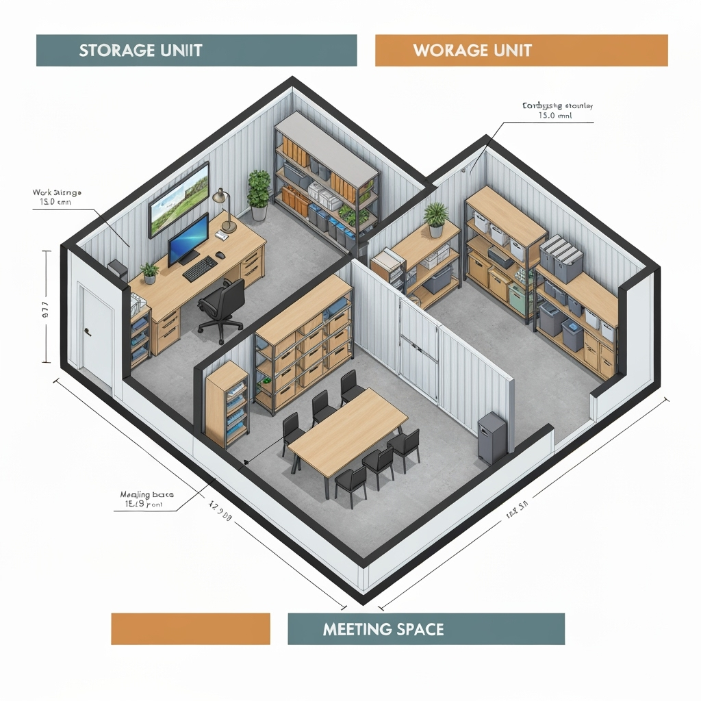 Storage unit workspace layout diagram