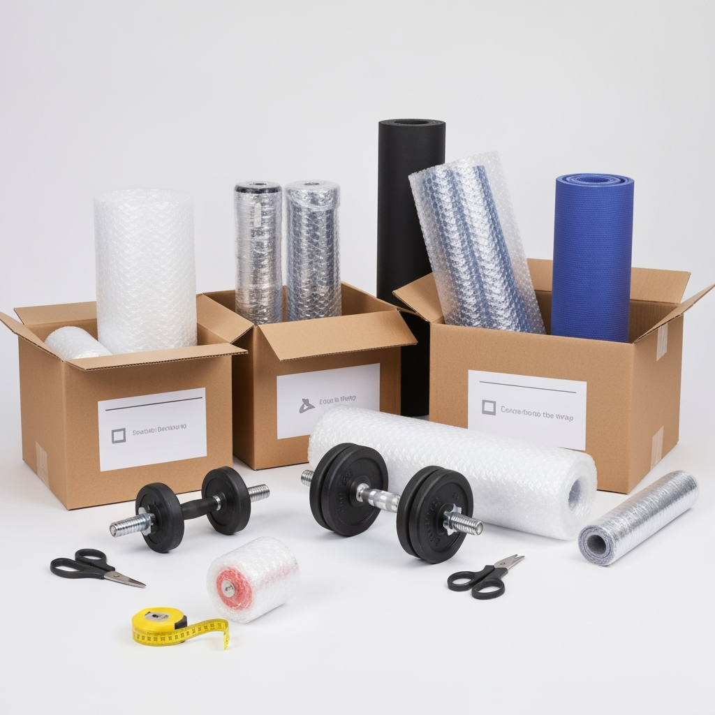 Exercise equipment being properly packed for storage