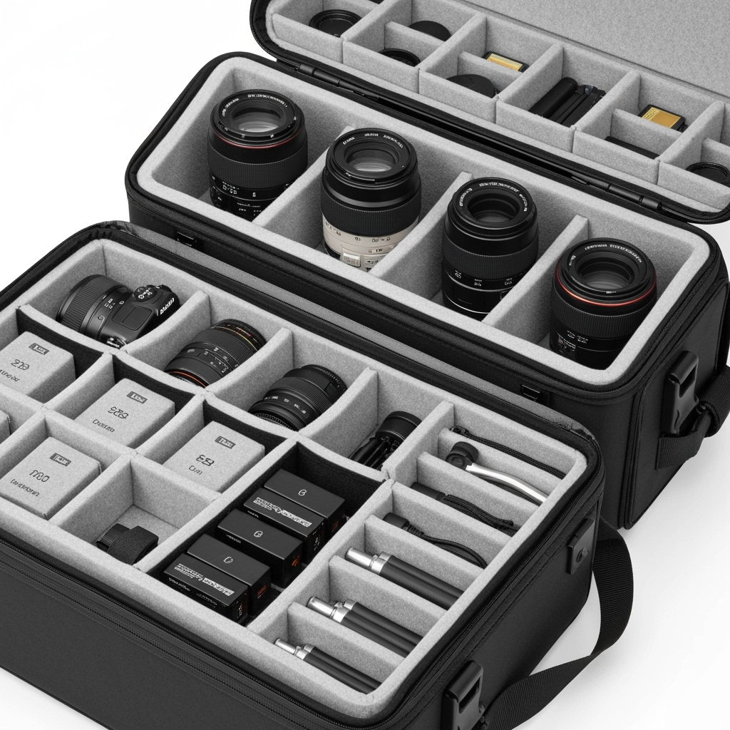 Detailed storage solutions for photography equipment