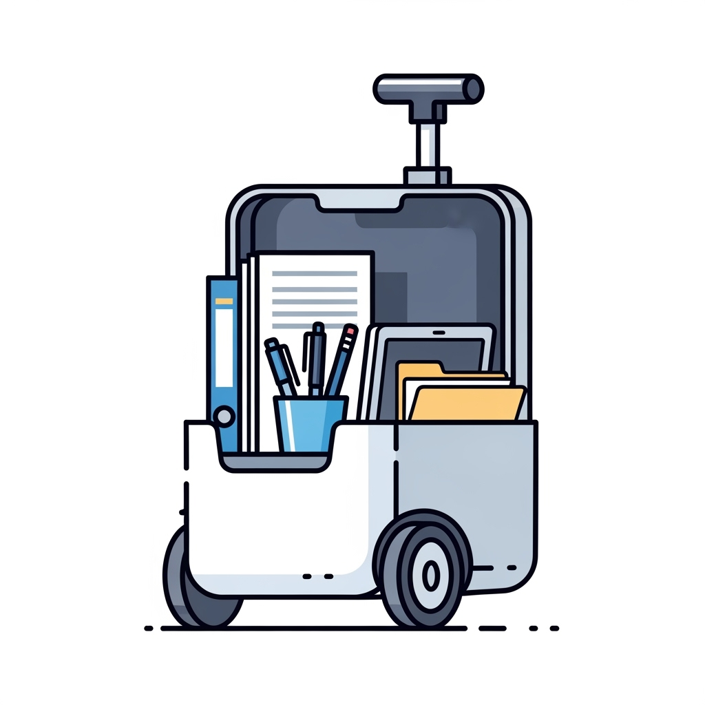Stylized portable storage container illustration