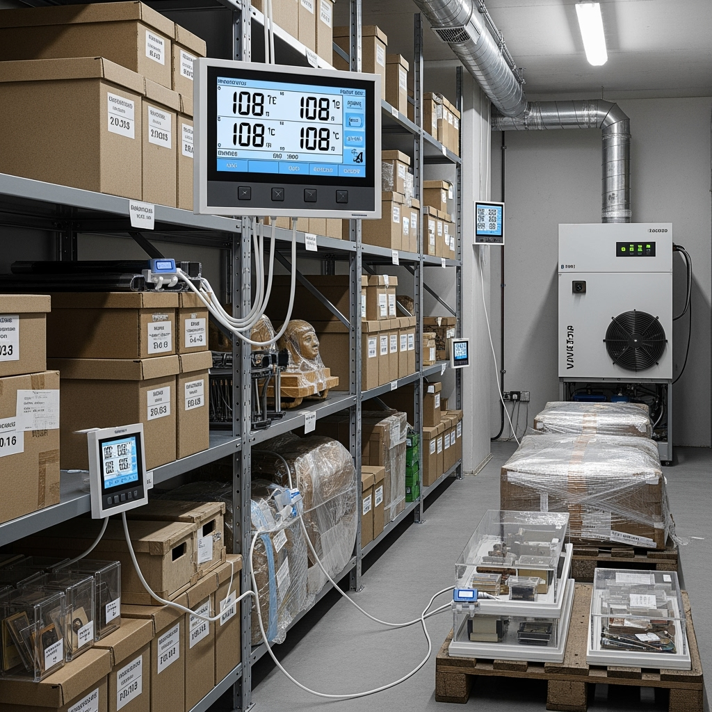 Climate control monitoring system in storage unit