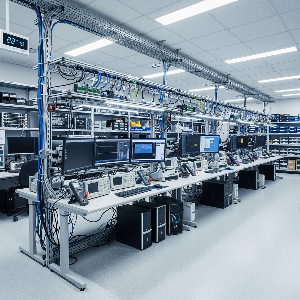 Climate-controlled storage area with development equipment