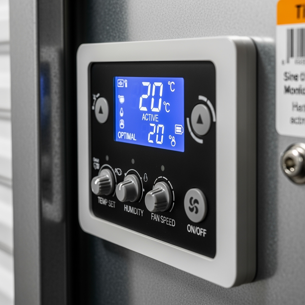 Climate control panel in storage unit