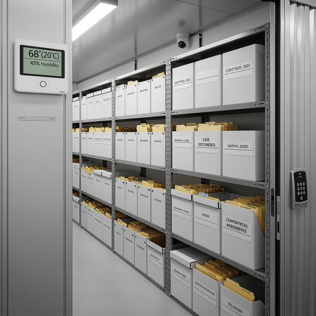Organized legal document storage with security features