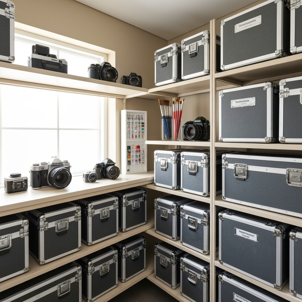 Organized storage solutions for professional creative equipment