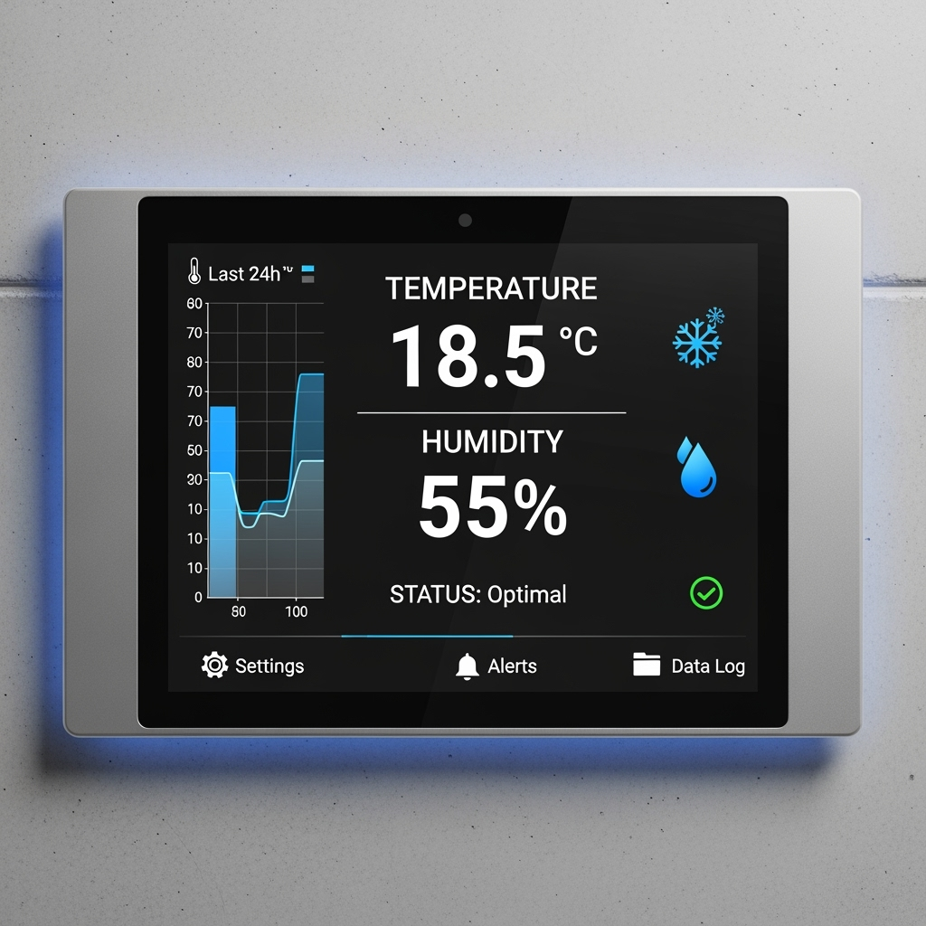 Digital temperature and humidity monitoring system in climate-controlled storage