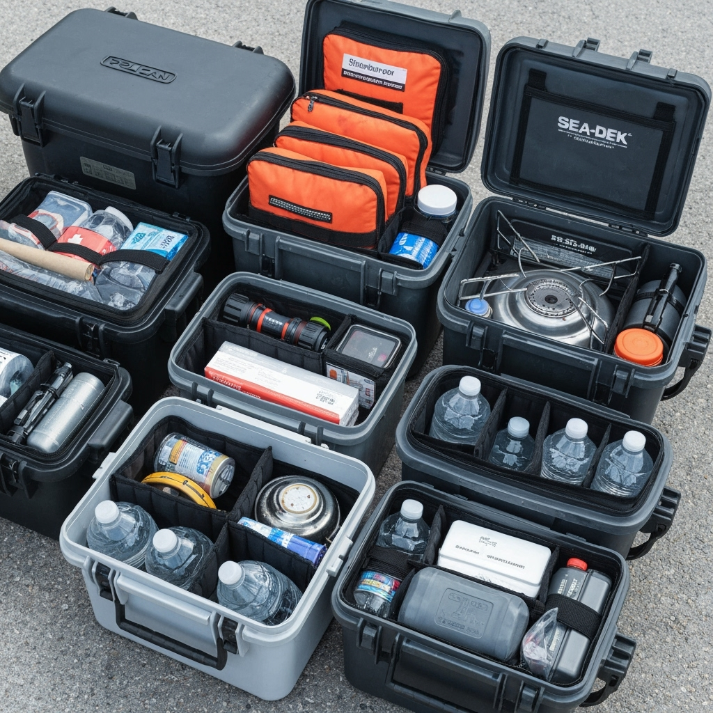 Properly packed waterproof storage containers