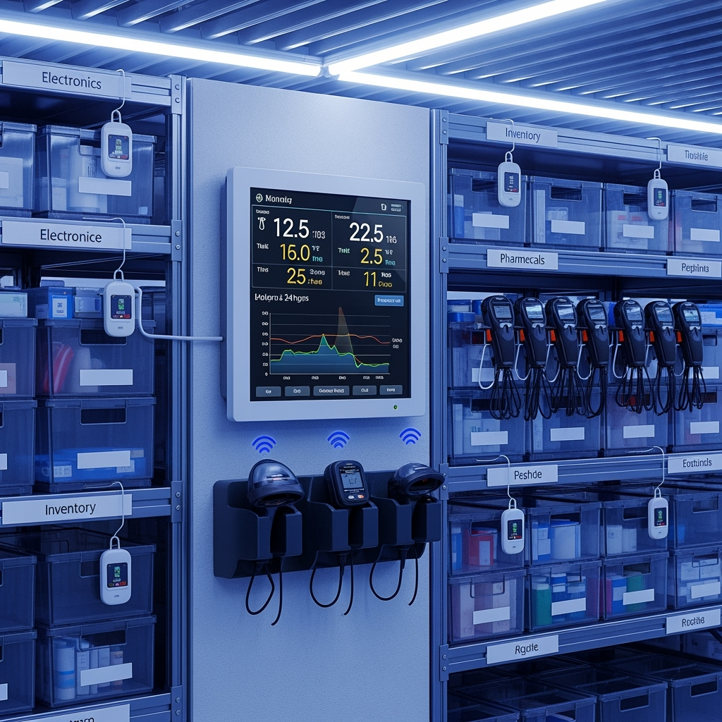 Temperature monitoring system in climate-controlled storage