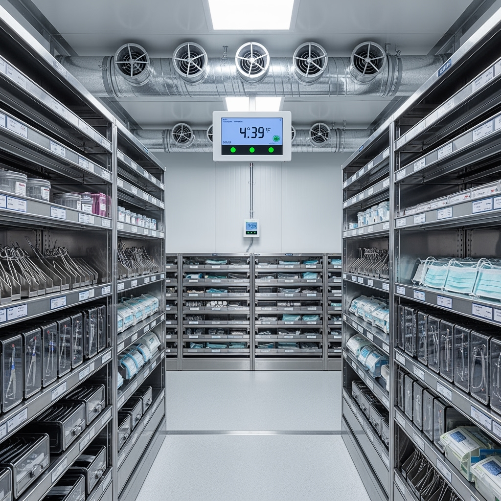 Climate-controlled storage system for medical equipment