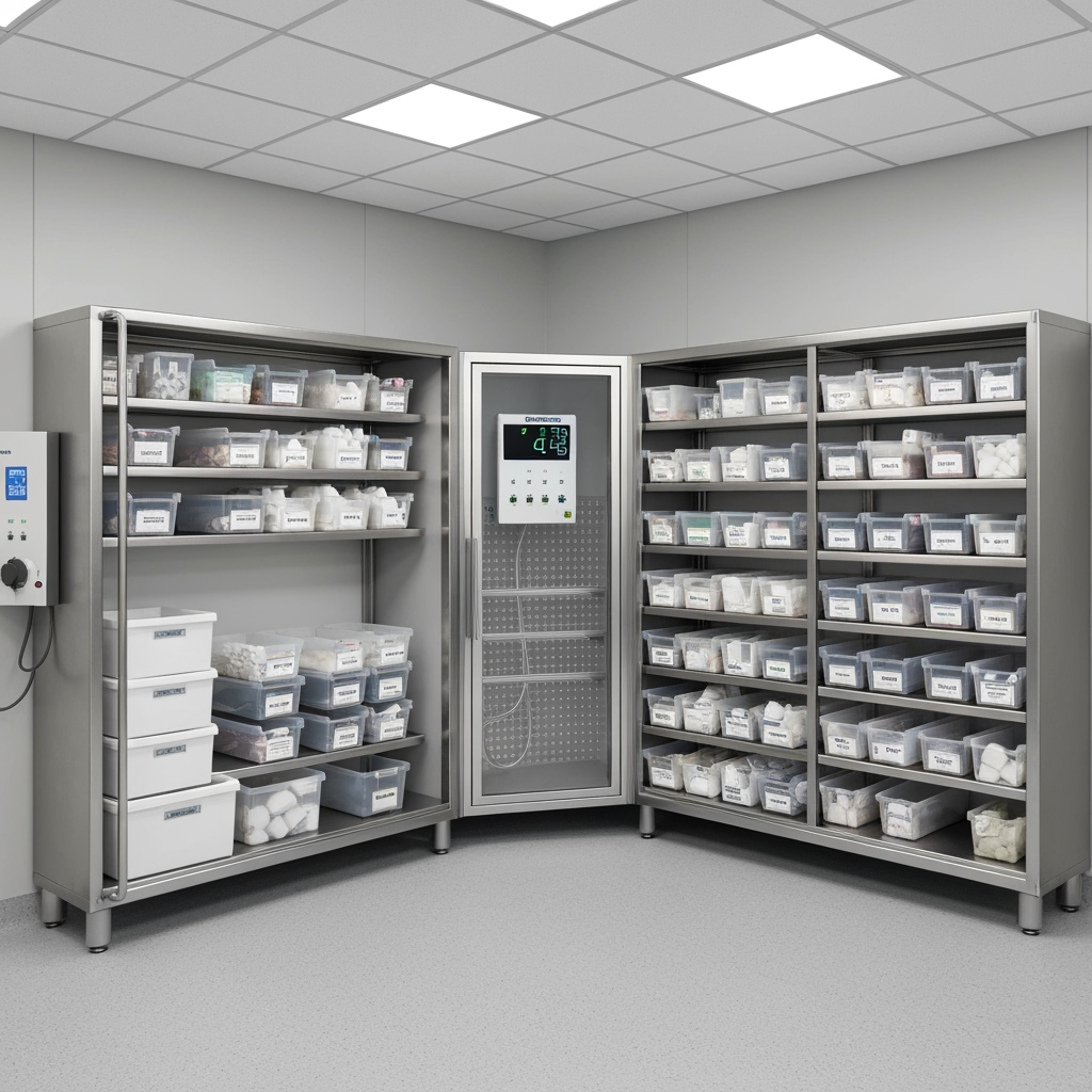 Practical medical supply organization system with temperature monitoring